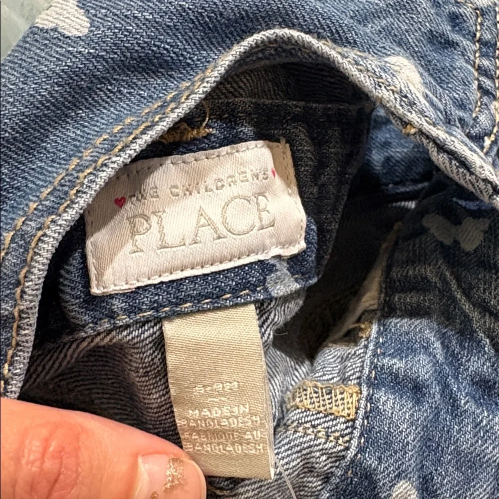 The Children’s Place Denim Heart Short Overalls Sz 6-9months